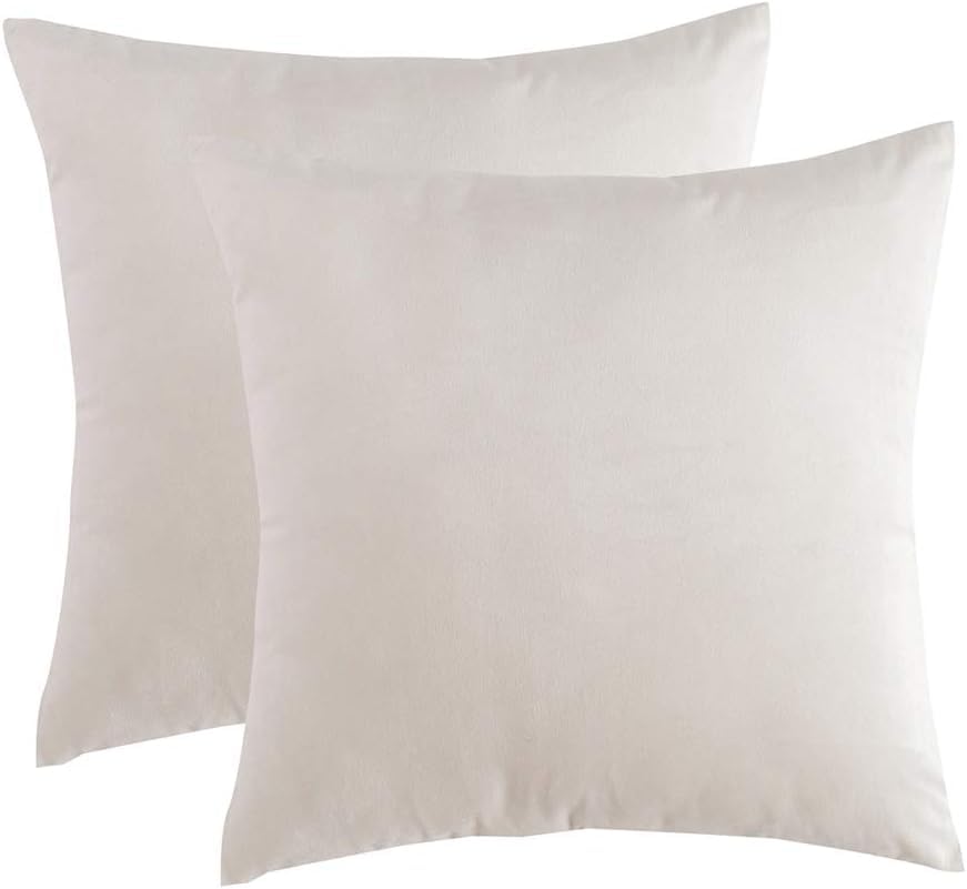 RainRoad Velvet Gray Throw Pillow Covers18x18 Inch,Set of 2