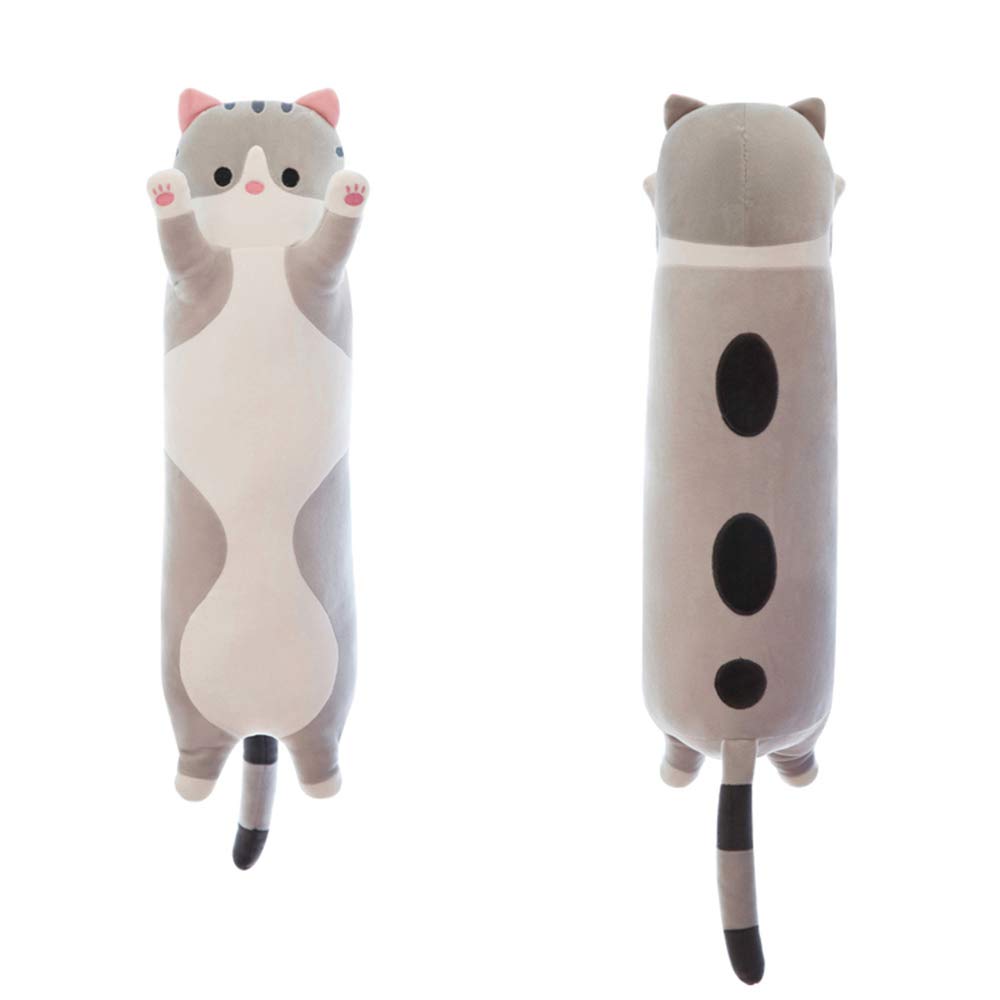 Shangman Long Cat Plush Pillow Stuffed Toy Gift Girlfriend Brown 19.6in