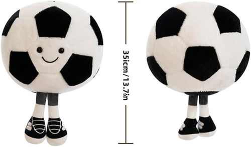 13.7inch Football Plush Toys,Rugby Stuffed Sports Balls Toy,with feet Creative Soccer Doll,Cute Fun Soft Plush Ball,Plush Stuffed Spherical Soft Toys Sports Throw Pillow Cushion Kids Gift (Football)