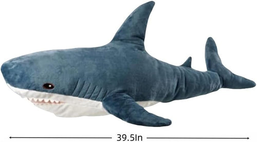 39.5-inch Plush Shark Toy Pillow, Giant Shark Stuffed Animal,Soft Shark Cushion Pillow Shark Plush Pillows,Chubby Stuffed Shark Toy - Children s Boys and Girls Room Decoration Bedtime Gift (Blue)