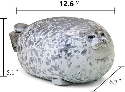 MerryXD Chubby Blob Seal Pillow,Stuffed Cotton Plush Animal Toy Cute Ocean Small(13 in)