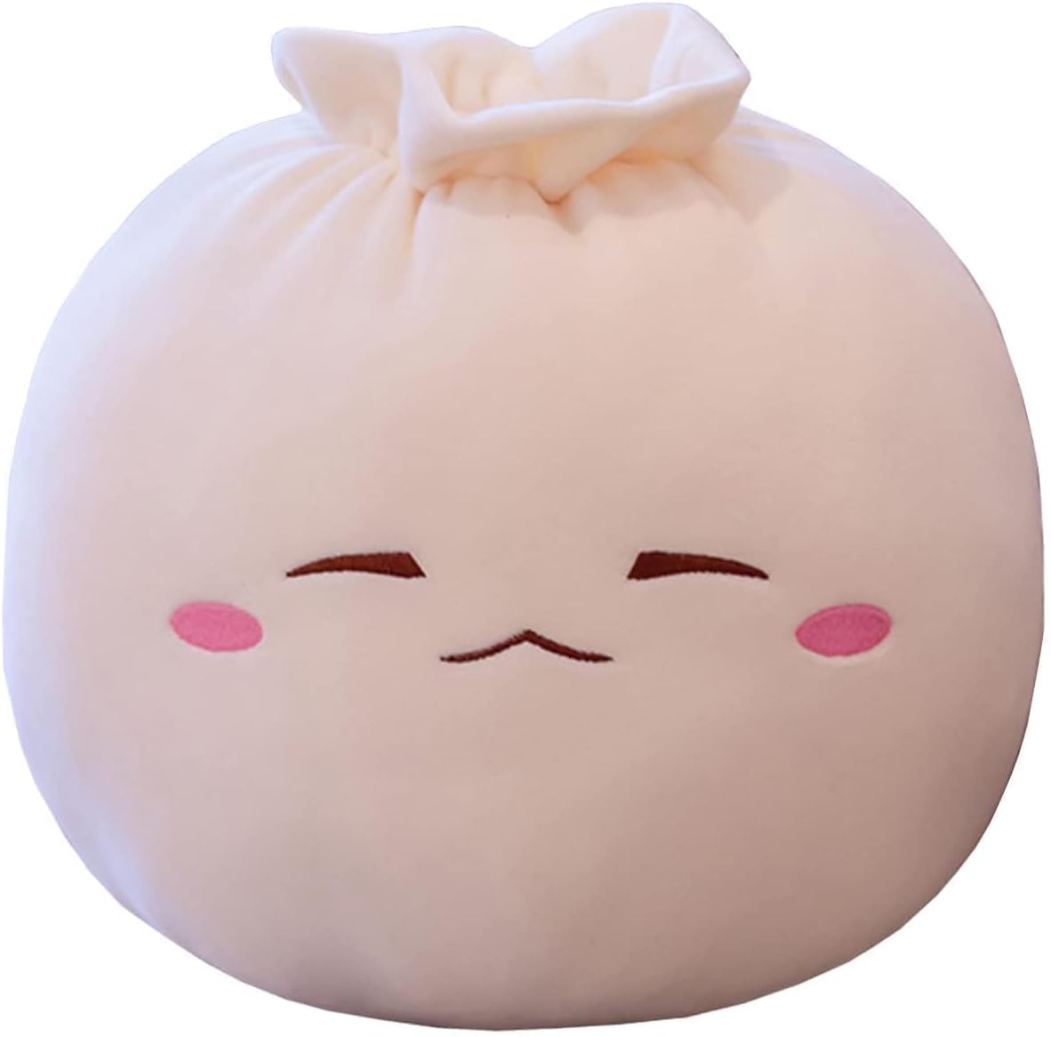 Dumpling Plush Pillow with Cute Features, Stuffed Bun Plush, Funny Food Toy Gifts for Kids Adults(6.3 * 12.2in,Frown)