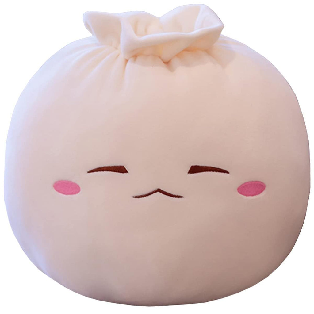 Dumpling Plush Pillow with Cute Features, Stuffed Bun Plush, Funny Food Toy Gifts for Kids Adults(6.3 * 12.2in,Frown)