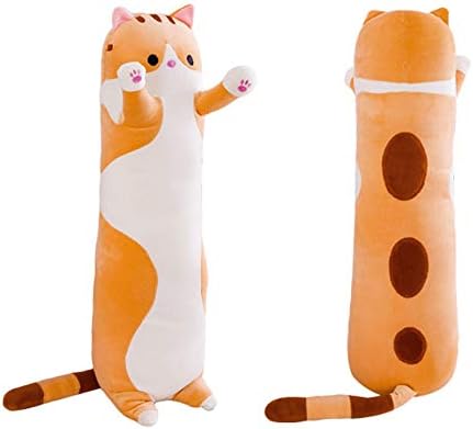 Shangman Long Cat Plush Pillow Stuffed Toy Gift Girlfriend Brown 19.6in