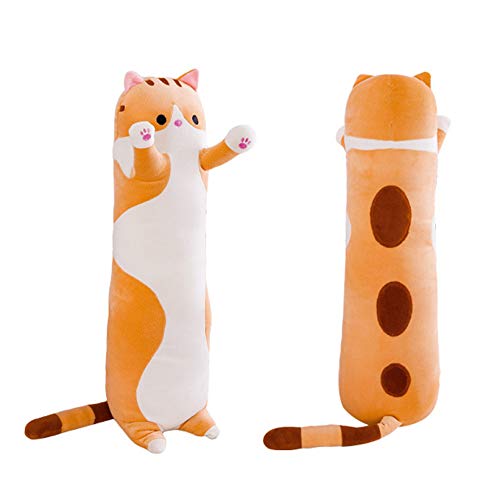 Shangman Long Cat Plush Pillow Stuffed Toy Gift Girlfriend Brown 19.6in