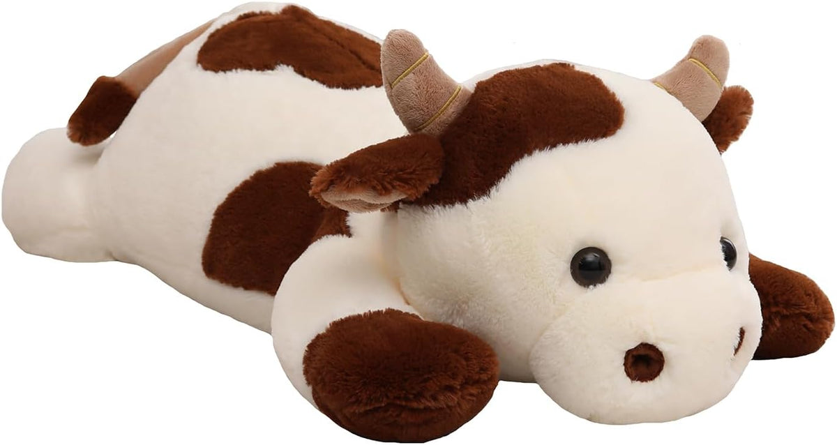 YESGIRL 25.6 inch 5 lbs Cow Weighted Stuffed Animals, Plush Toy Pillow Gift