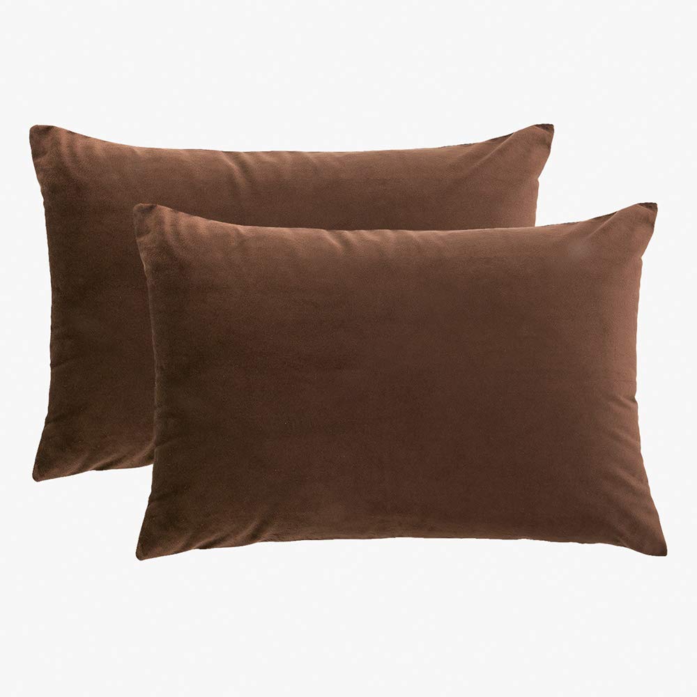 RainRoad Velvet Gray Throw Pillow Covers18x18 Inch,Set of 2