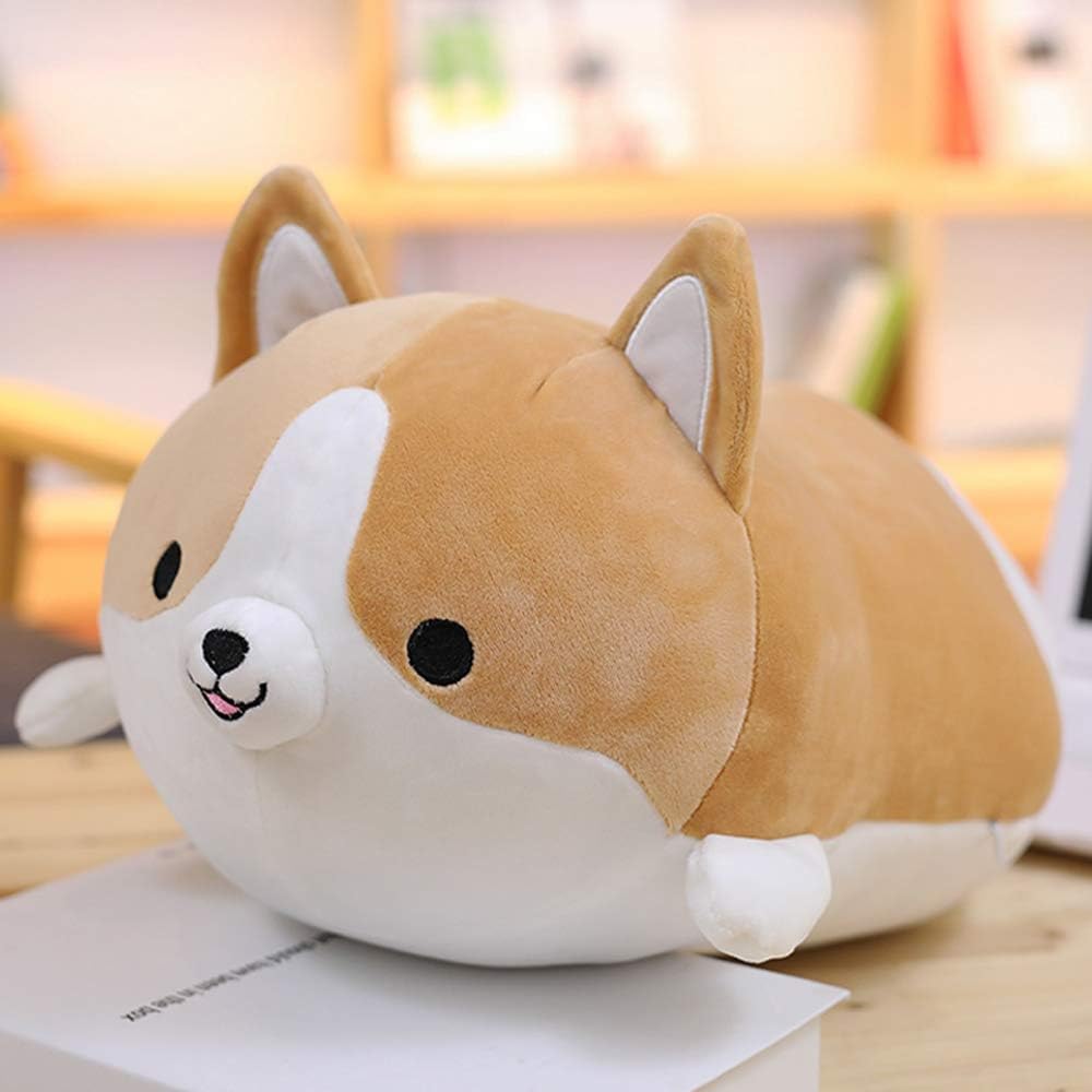 Corgi Dog Plush Pillow, Soft Shiba Inu Corgi Butt Stuffed Animal Toys Gifts for Bed, Valentine, Kids Birthday, Christmas (Brown, 11.8inch)