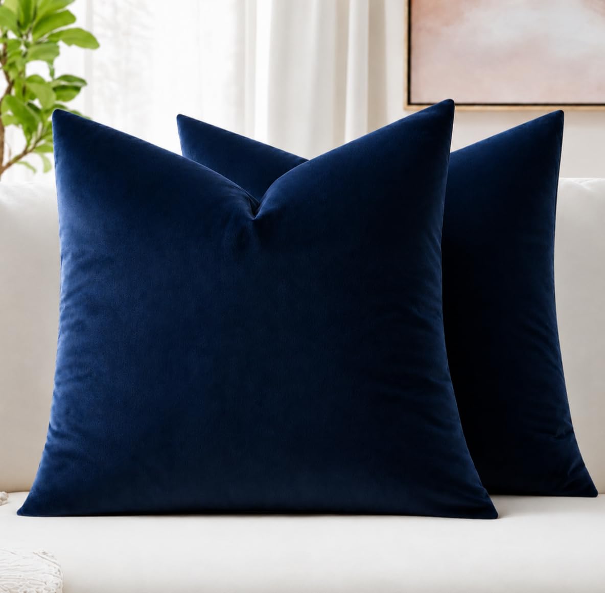 MIULEE Velvet Fall Throw Pillow Covers 20x20 Inch Pack of 2 Burnt Orange