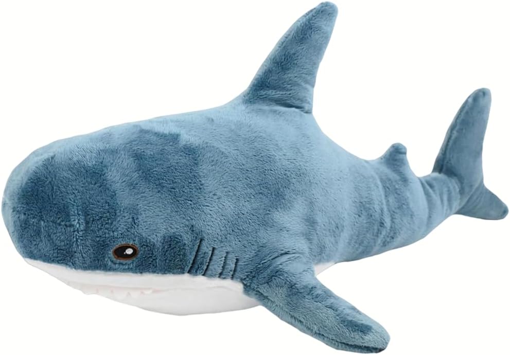 XIYUAN 39.3-Inch SharkPlush Toy Giant SharkStuffed Animal Soft SharkPillow Cushion Shark Plush Pillow Chubby Stuffed Shark Toy Bedtime Gift Throw Pillow for Home Room Décor Kids