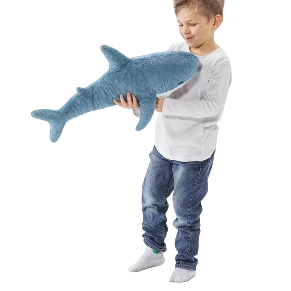 XIYUAN 39.3-Inch SharkPlush Toy Giant SharkStuffed Animal Soft SharkPillow Cushion Shark Plush Pillow Chubby Stuffed Shark Toy Bedtime Gift Throw Pillow for Home Room Décor Kids