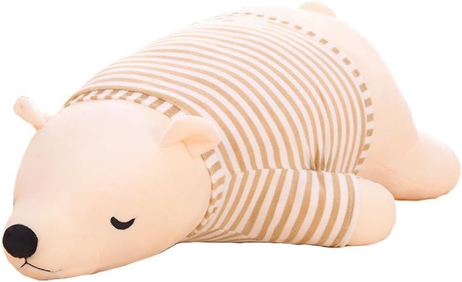 MMTTAO Stuffed Polar Bear Animal Plush Toy 20 Inch Large White Sleeping Bear Animal Stuff Soft Plushies Cute Dolls Collection Huggable Pillow Cushion Birthday Gift for Kids Child Boys Girls, 20Inches