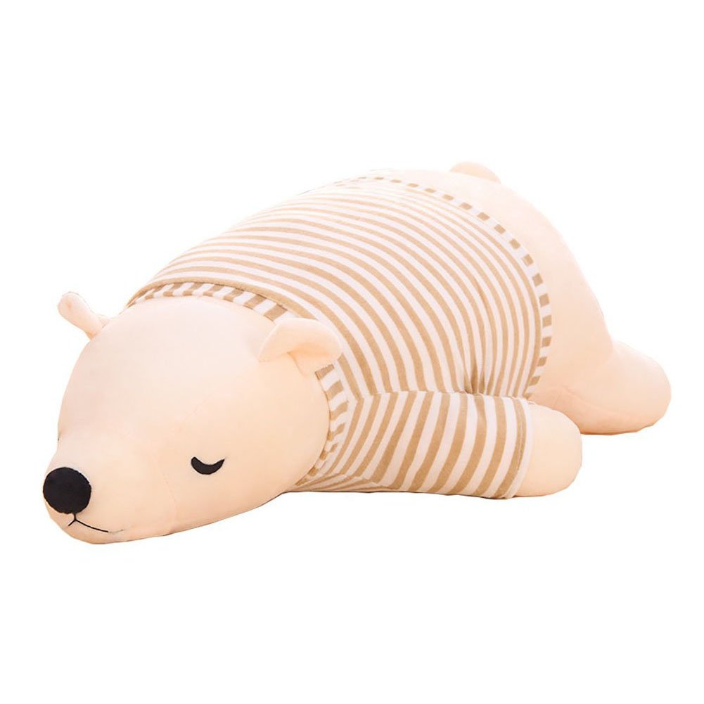 MMTTAO Stuffed Polar Bear Animal Plush Toy 20 Inch Large White Sleeping Bear Animal Stuff Soft Plushies Cute Dolls Collection Huggable Pillow Cushion Birthday Gift for Kids Child Boys Girls, 20Inches