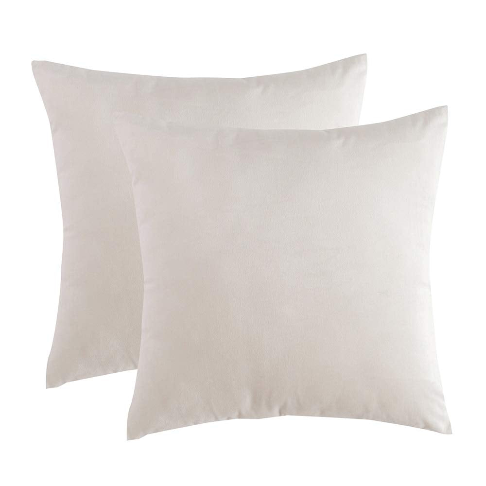 RainRoad Velvet Gray Throw Pillow Covers18x18 Inch,Set of 2