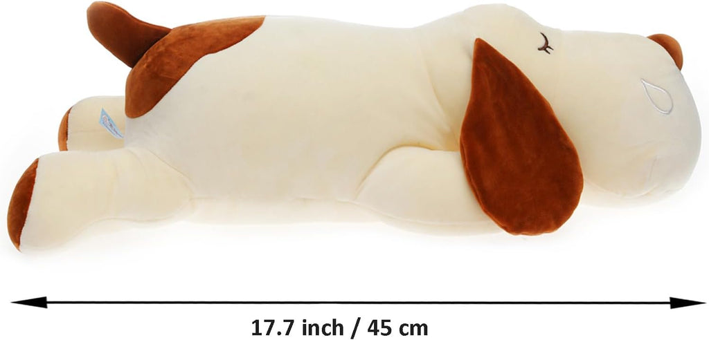 ERDAO Dog Plush Pillow, Soft Stuffed Animals Toy Dog Plushie Body Pillow Gifts for Kids Girls Boys (Brown, 17.7 inch)