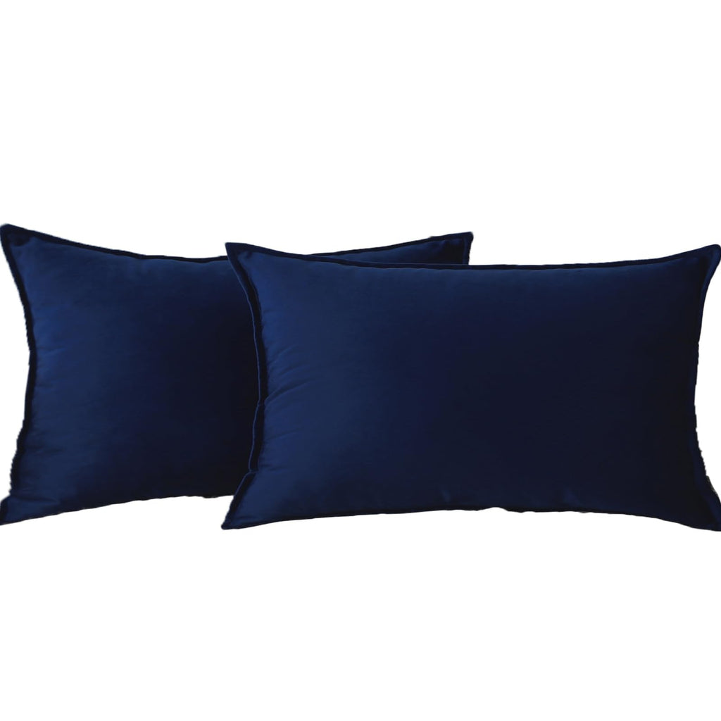 Velvet Navy Blue Throw Pillow Covers 18”x18”Pack of 2 Soft Decorative
