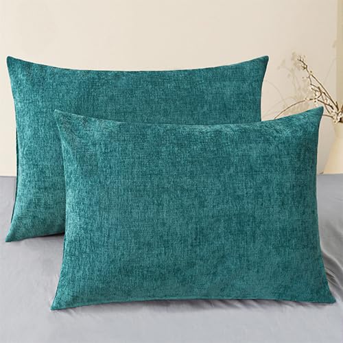 CaliTime Decorative Couch Throw Pillow Covers 18 X 18 Inches Medium Grey