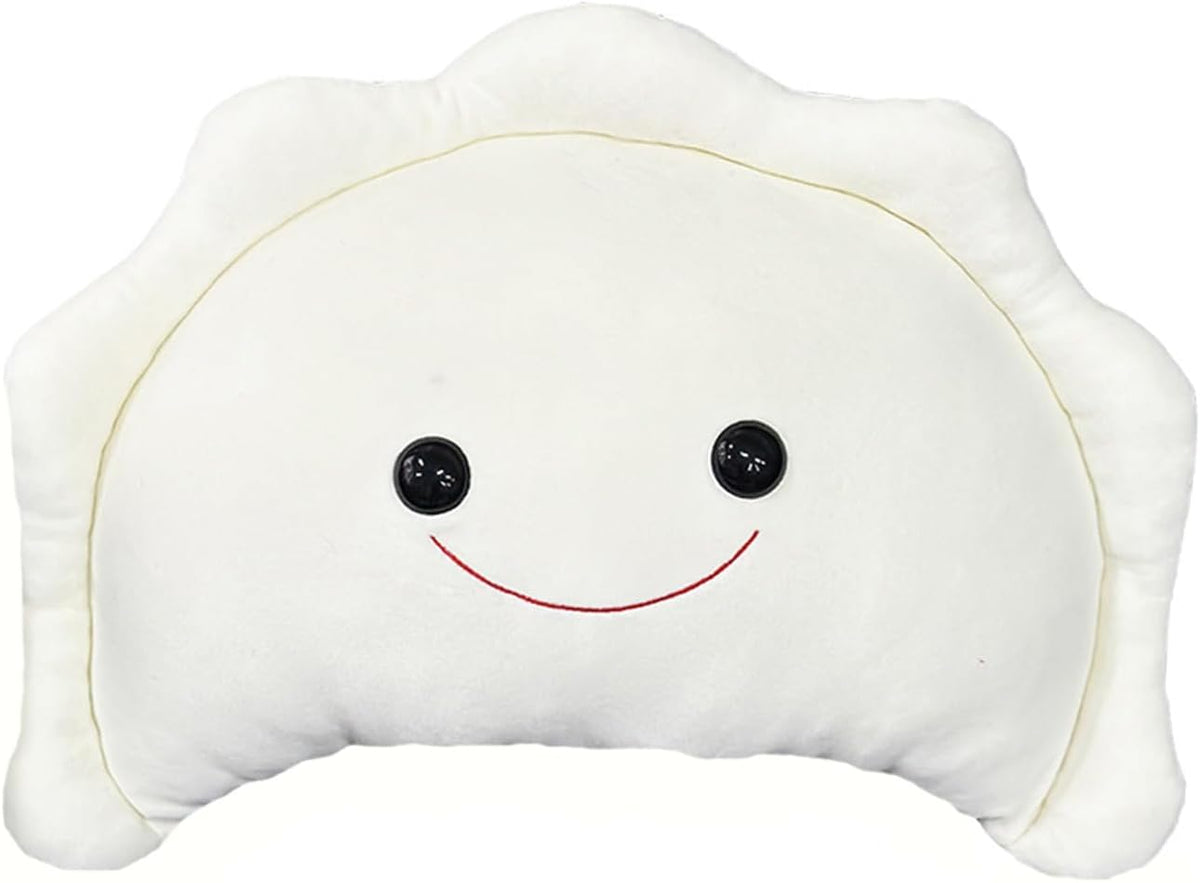 Pierogi Plush Pillow 15.5 inch Cute Dumpling Stuffed Animal Food Shaped Plushies Toys Home Decor Kawaii Gifts for Kids White