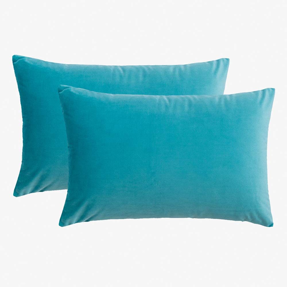 RainRoad Velvet Gray Throw Pillow Covers18x18 Inch,Set of 2