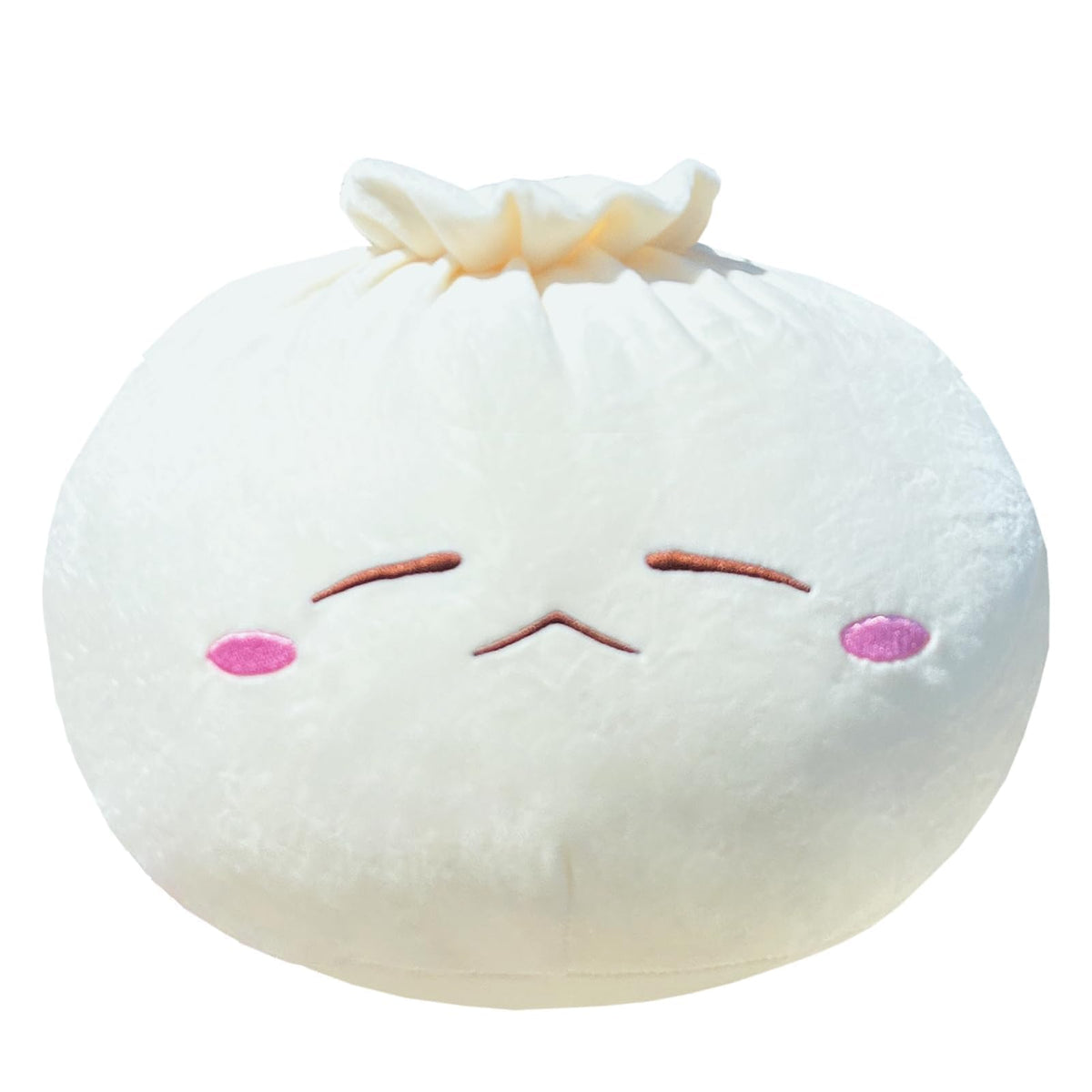 Dumpling Plush Pillow with Cute Features, Stuffed Bun Plush, Funny Food Toy Gifts for Kids Adults(6.3 * 12.2in,Frown)