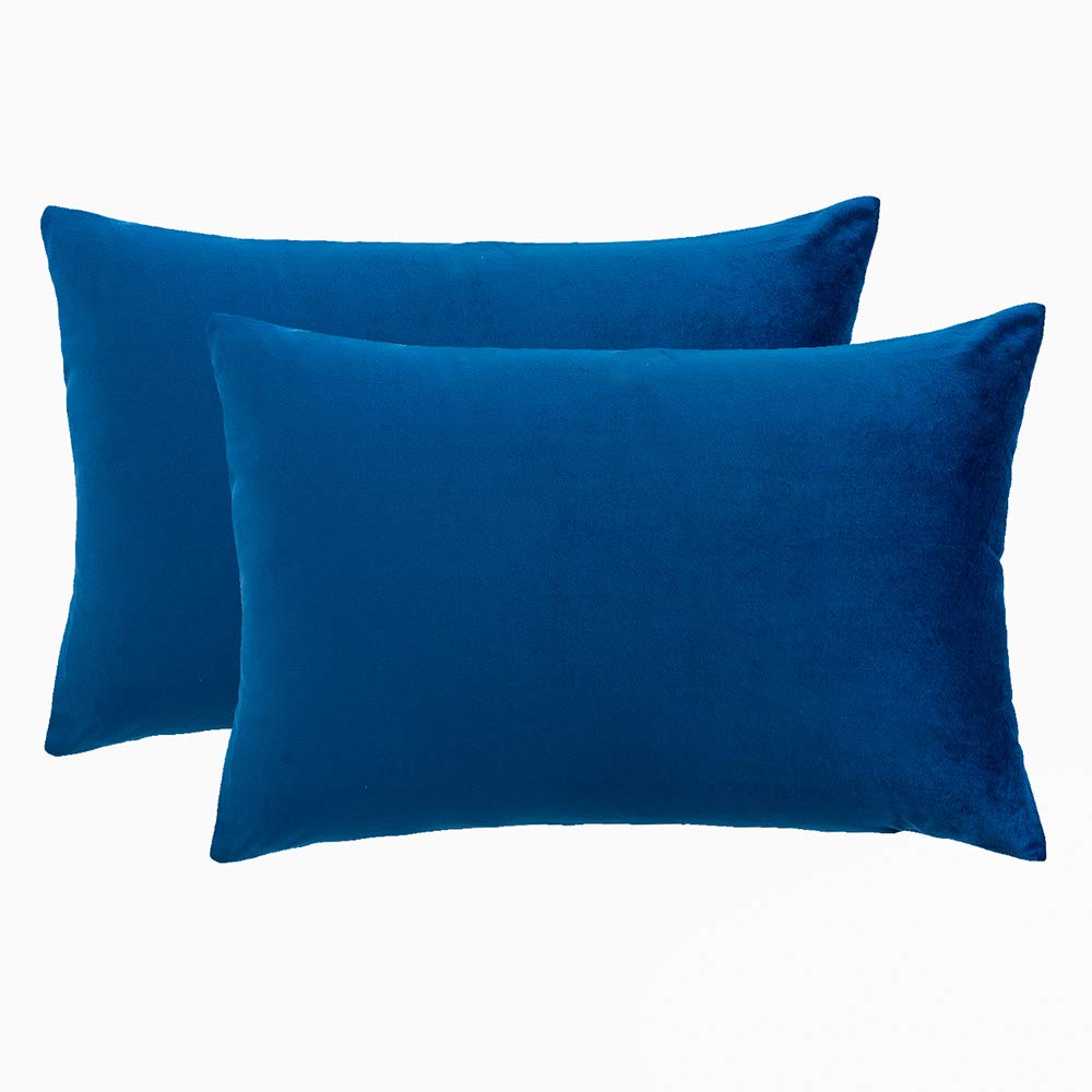 RainRoad Velvet Gray Throw Pillow Covers18x18 Inch,Set of 2