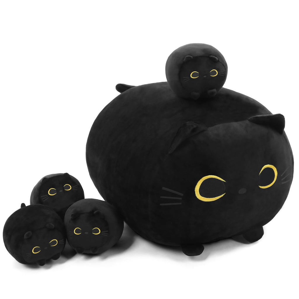 TOYSYM Chubby Blob Seal Pillow Cute Seal Plush with 4 Baby Plushies in Her Tummy, Soft Large Stuffed Animals Toy Gifts for Kids (20inch)