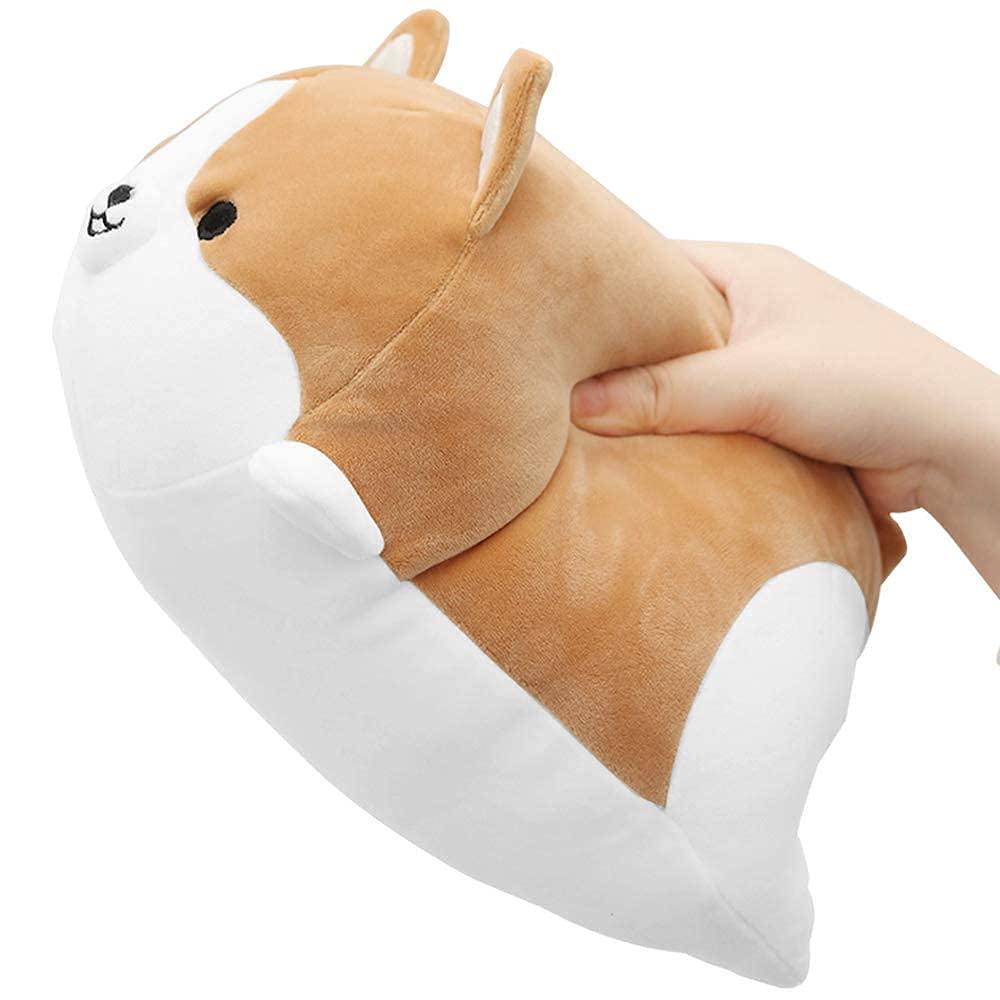 Corgi Dog Plush Pillow, Soft Shiba Inu Corgi Butt Stuffed Animal Toys Gifts for Bed, Valentine, Kids Birthday, Christmas (Brown, 11.8inch)