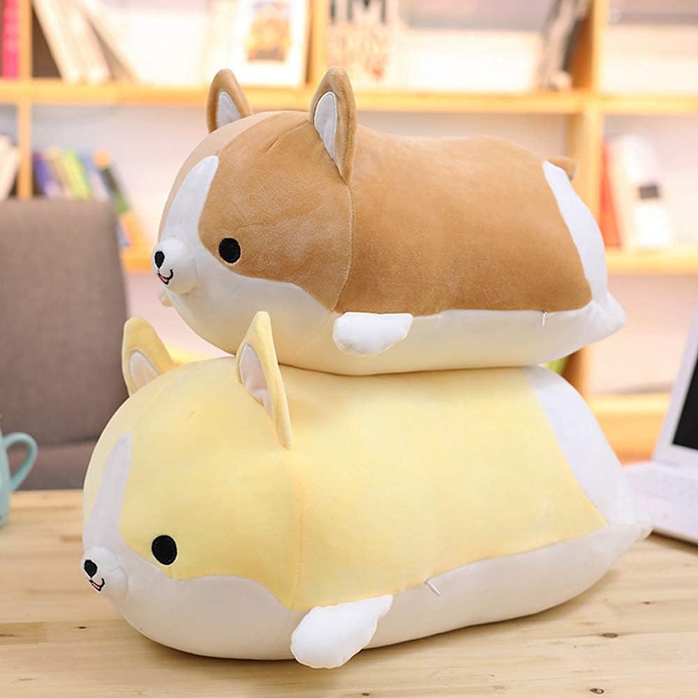 Corgi Dog Plush Pillow, Soft Shiba Inu Corgi Butt Stuffed Animal Toys Gifts for Bed, Valentine, Kids Birthday, Christmas (Brown, 11.8inch)