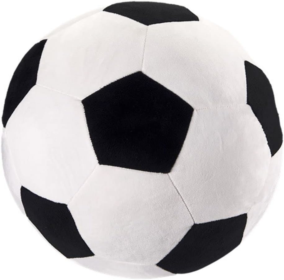 Plush Soccer Ball, 11.8" Soft Soccer Stuffed Toy Soccerball Throw Pillow