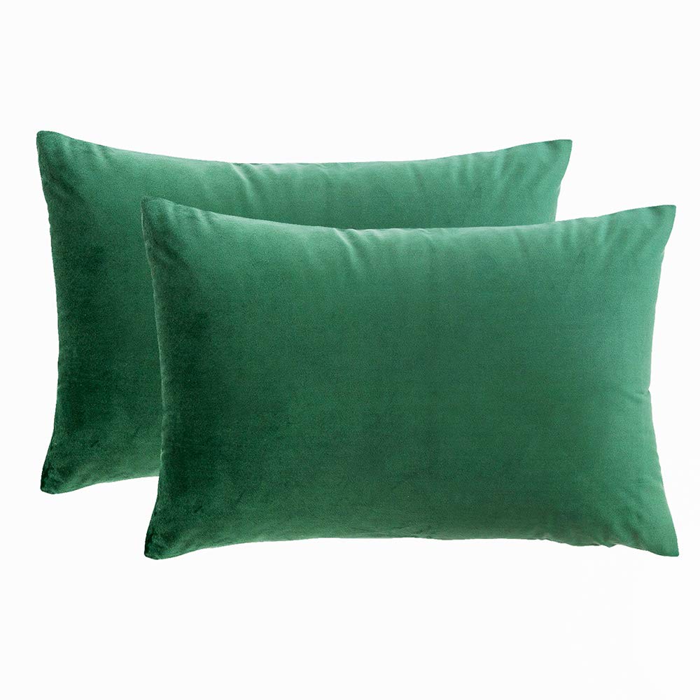 RainRoad Velvet Gray Throw Pillow Covers18x18 Inch,Set of 2
