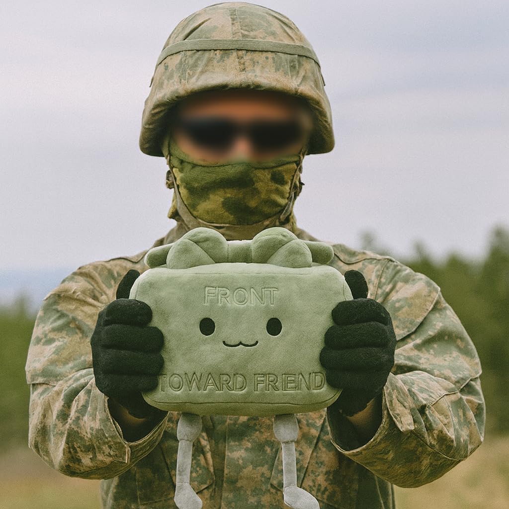 Seymour the Claymore - Friendliest Anti-Personnel Mine Plushie from Battle Buddies™ - Kawaii Pillow Stuffed Clay Cushion Tactical Plush