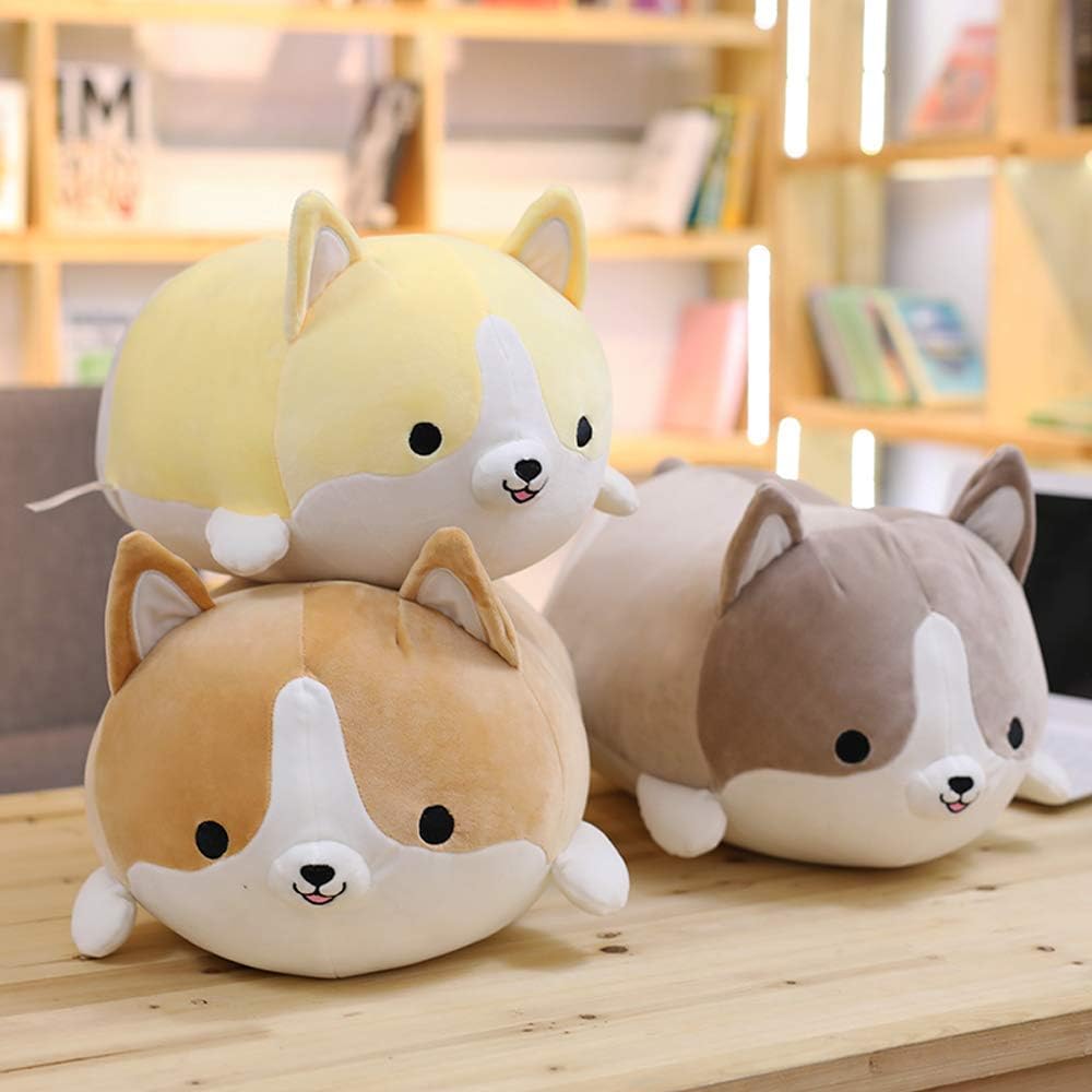 Corgi Dog Plush Pillow, Soft Shiba Inu Corgi Butt Stuffed Animal Toys Gifts for Bed, Valentine, Kids Birthday, Christmas (Brown, 11.8inch)