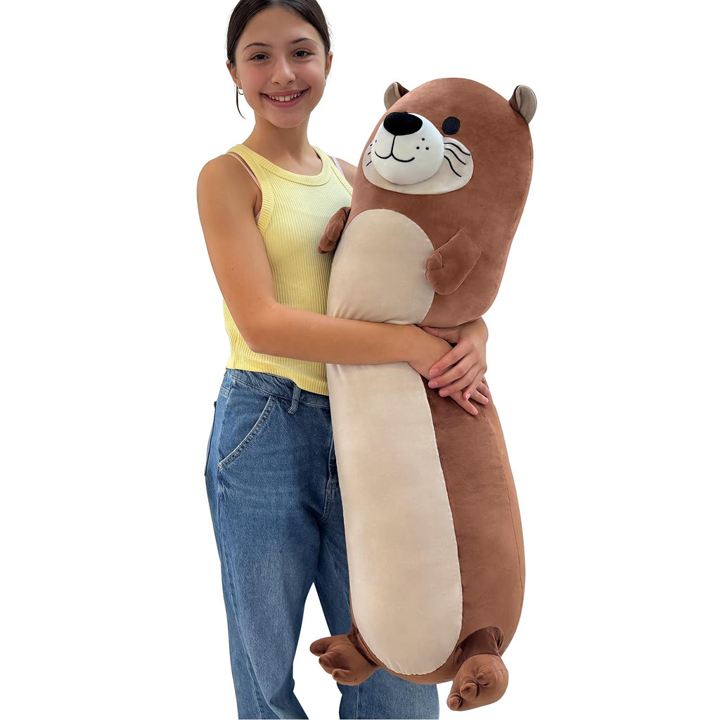 Tezituor Long Capybara Plush Body Pillow, 39.5” Cute Capybara Stuffed Animal Soft Sleeping Throw Pillow Plush Capybara Toy Birthday Christmas for Kids Girlfriends