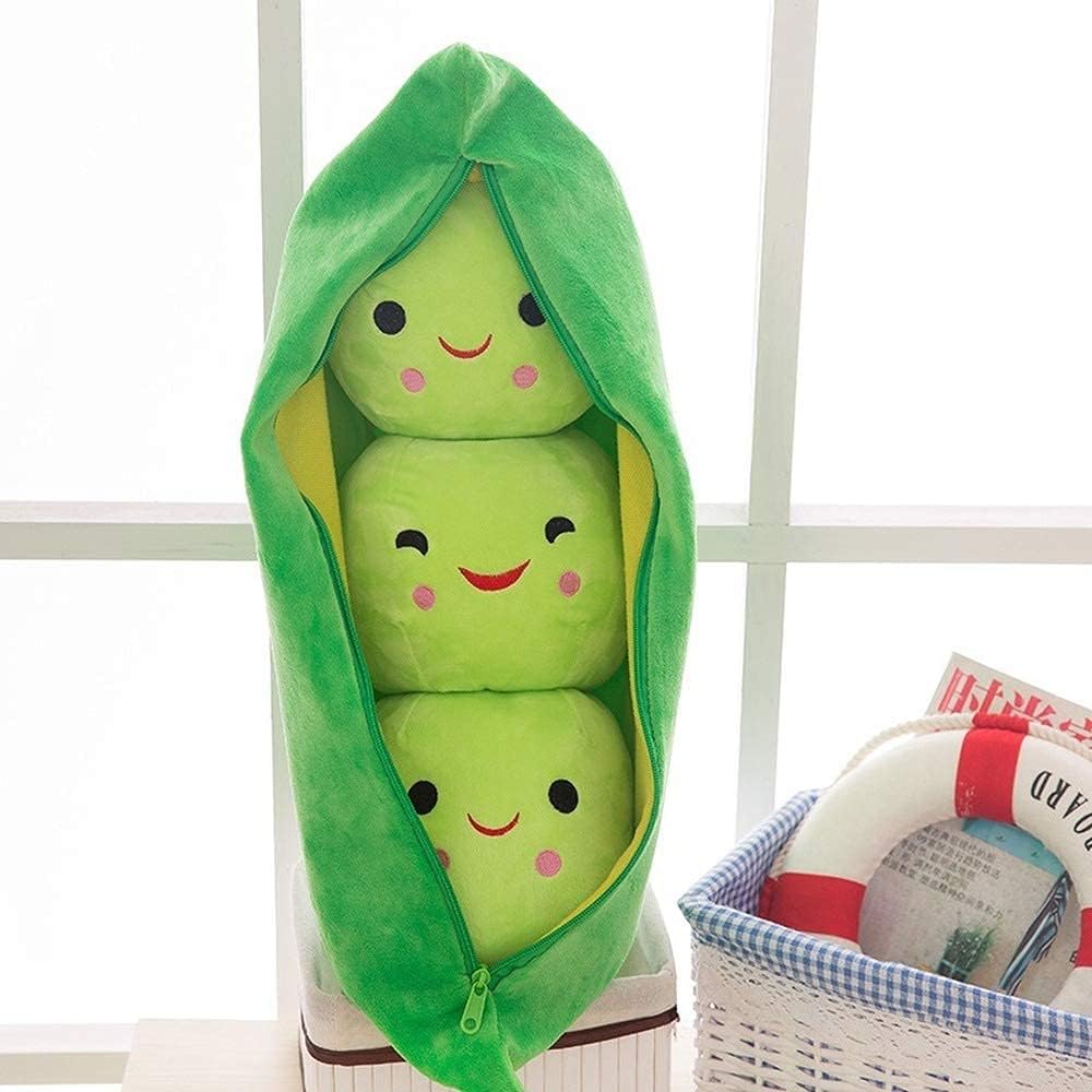 AOQI Peas in A Pod Plush Squishy Hug Pillow Gift Green Beans 15.7in