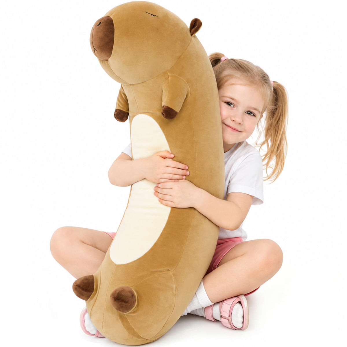 Tezituor 30.5 Inch Red Panda Plush Stuffed Animal Pillow, 2.55 Lbs Heavy Soft Cuddly Hug Pillow Toy for Kids Girls Boys, Cute Birthday Gift for Sleeping and Cuddling