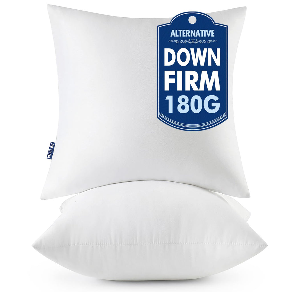 MIULEE 18x18 Throw Pillows Inserts 2 Pack, Decorative Pillows for Couch Bed