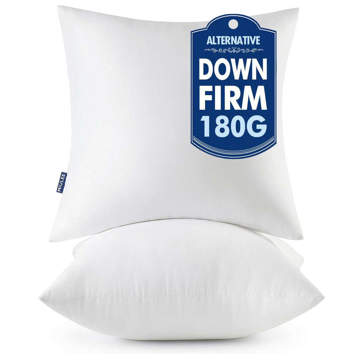 MIULEE 18x18 Throw Pillows Inserts 2 Pack, Decorative Pillows for Couch Bed
