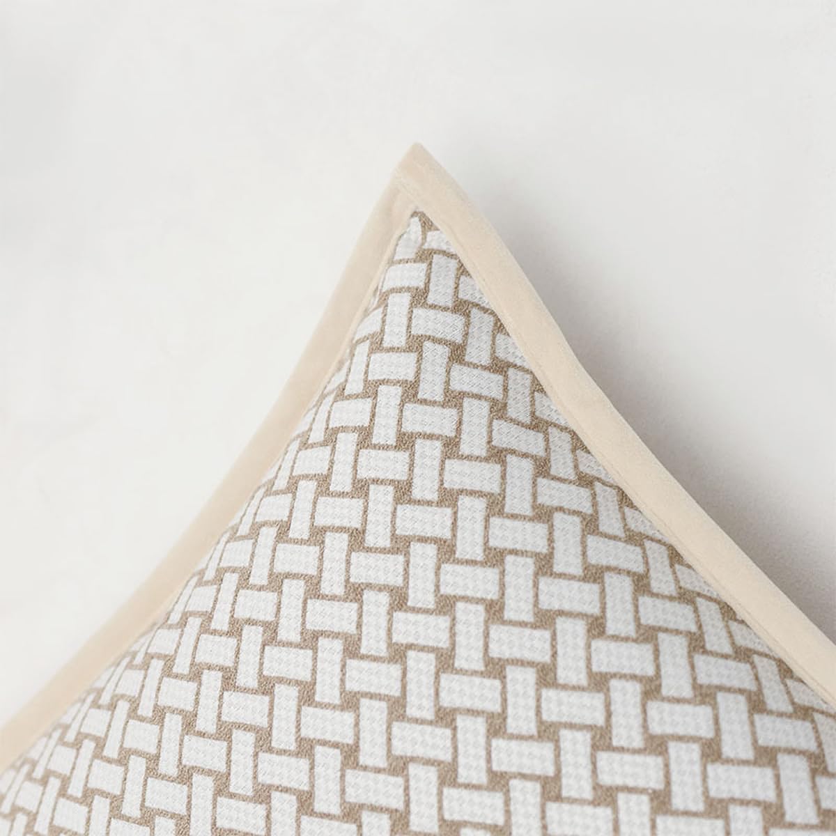 Croker Horse 20x20'' Inches Throw Pillow Cushion Cover - Grid Pattern Chenille Jacquard Embroidery Luxury Modern Style Couch Sofa Pillow for Living Room Bedroom
