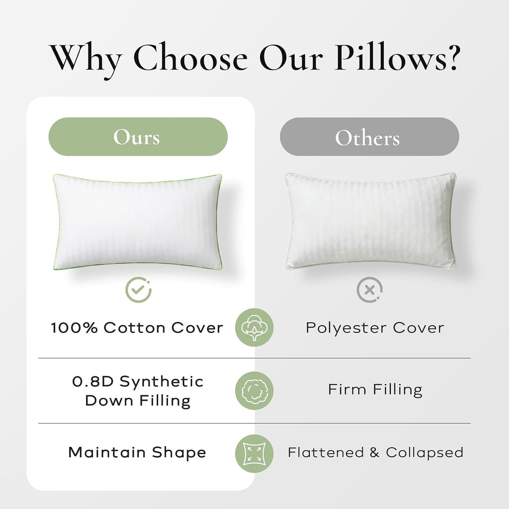 Ashler Synthetic Down Pillow Inserts, 20x20, Set of 2