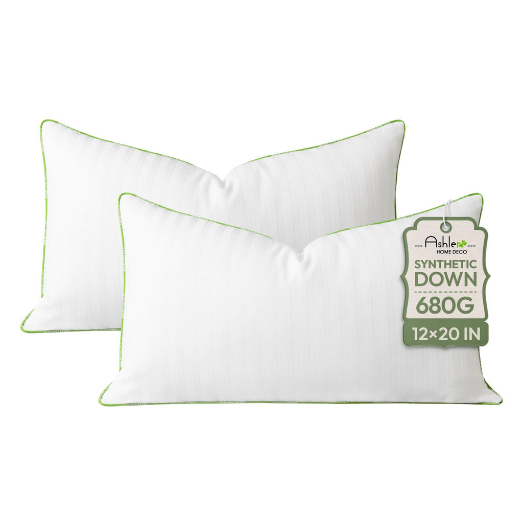 Ashler Synthetic Down Pillow Inserts, 20x20, Set of 2