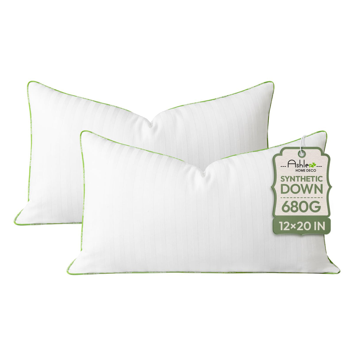 Ashler Synthetic Down Pillow Inserts, 20x20, Set of 2