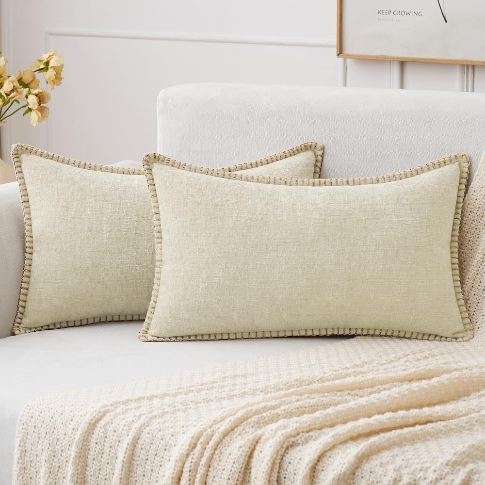 MIULEE Decorative Couch Throw Pillow Covers 18x18 Inch Sage Green 2 Pack