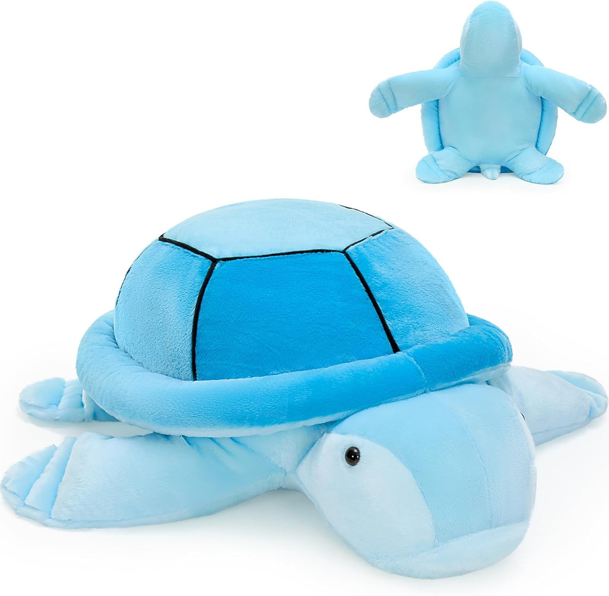 MorisMos 33Inch Giant Blue Sea Turtle Stuffed Animal, Large Turtle Plush Pillow, Soft Ocean Animal Plush Toy for Kids, Big Turtle Plushie for Bed Sofa Room Decor, Birthday Gift