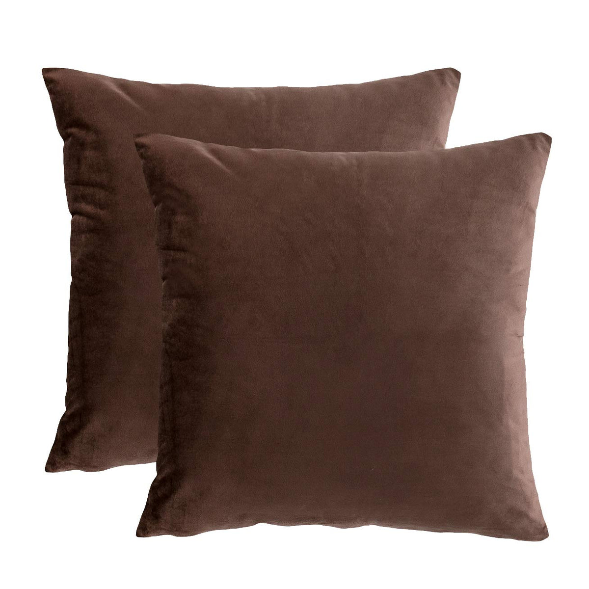 RainRoad Velvet Gray Throw Pillow Covers18x18 Inch,Set of 2
