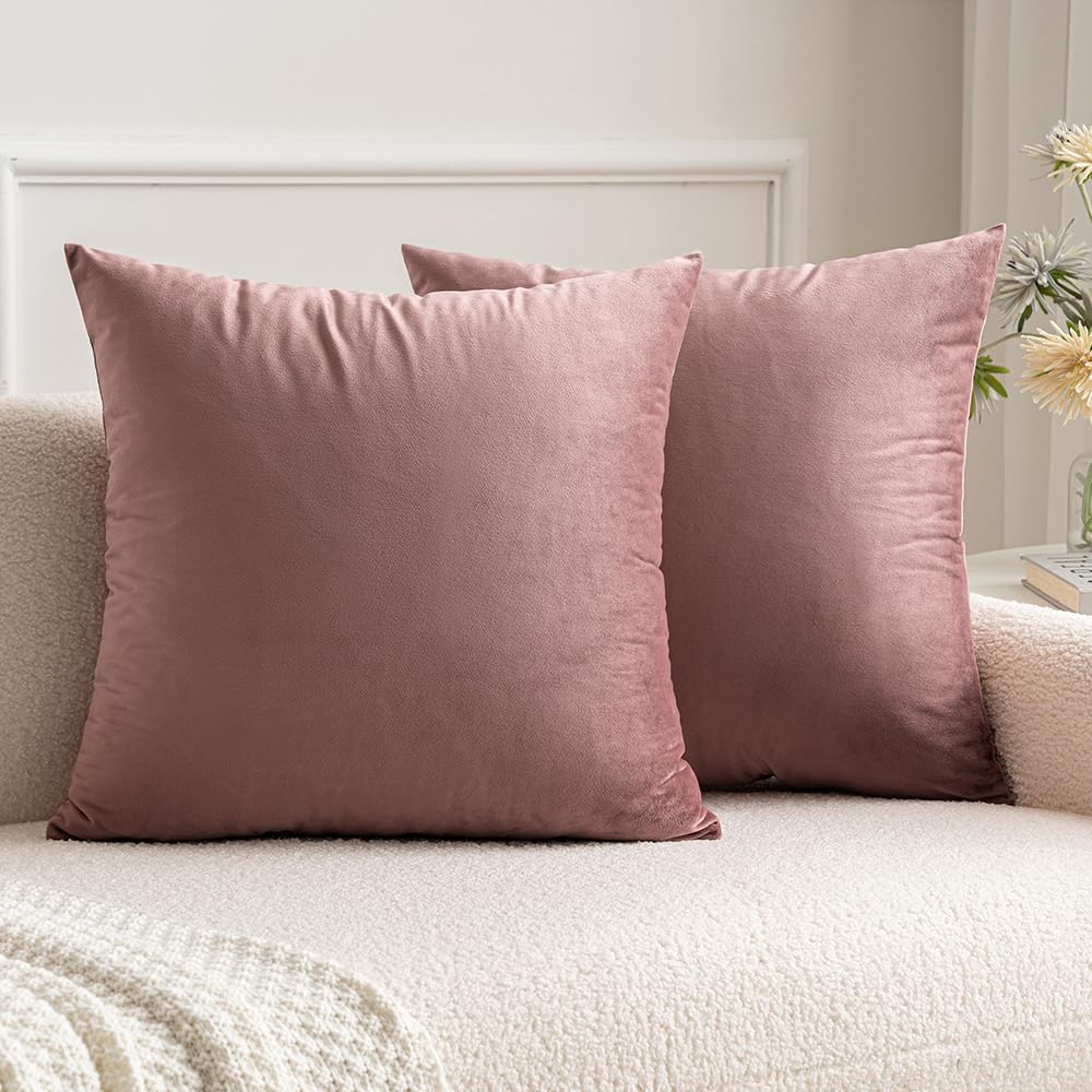 MIULEE Velvet Fall Throw Pillow Covers 20x20 Inch Pack of 2 Burnt Orange
