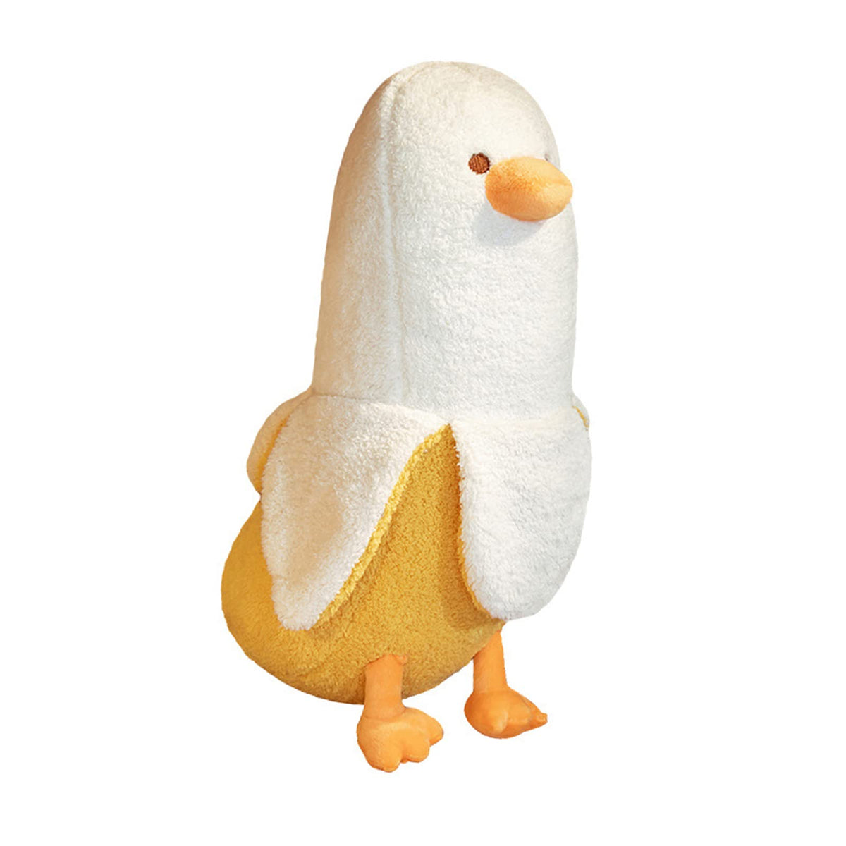 PEACH CAT Banana Duck Plush Toy Cute Plushie Hugging Plush Pillow Duck Stuffed Animal for Girls and Boys White 12"