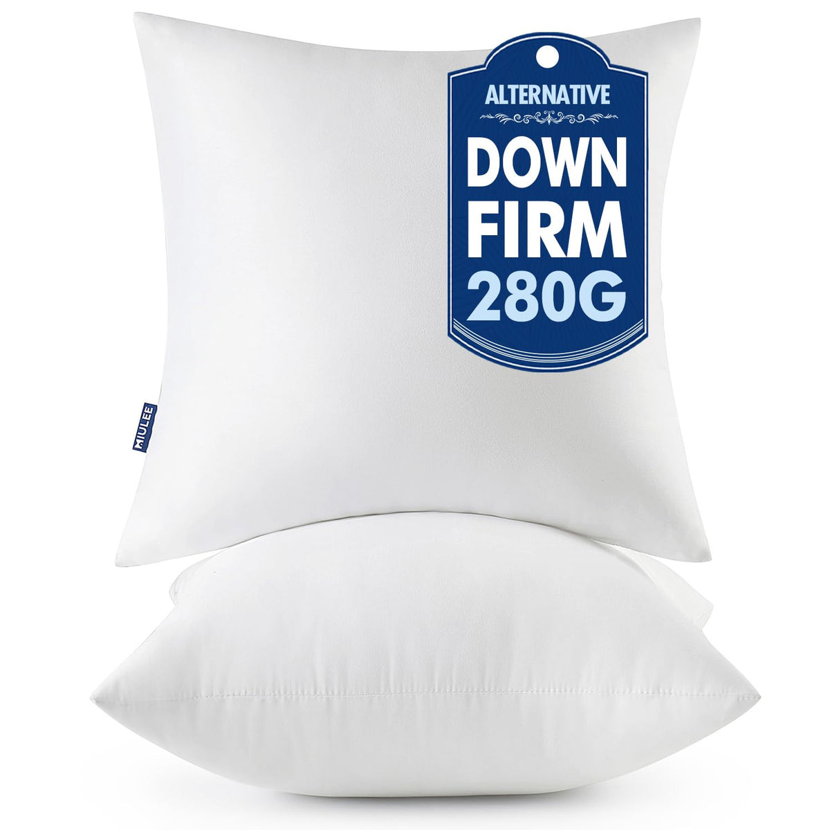 MIULEE 18x18 Throw Pillows Inserts 2 Pack, Decorative Pillows for Couch Bed
