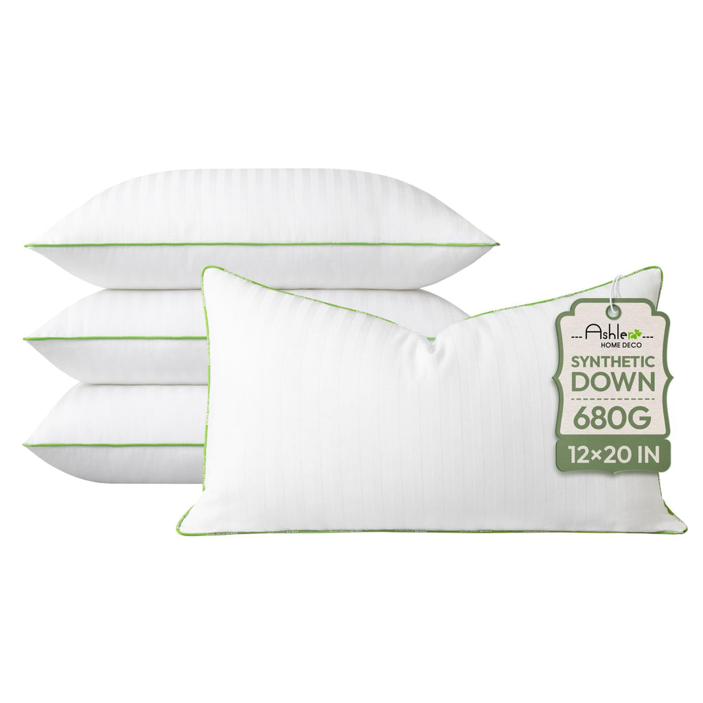 Ashler Synthetic Down Pillow Inserts, 20x20, Set of 2