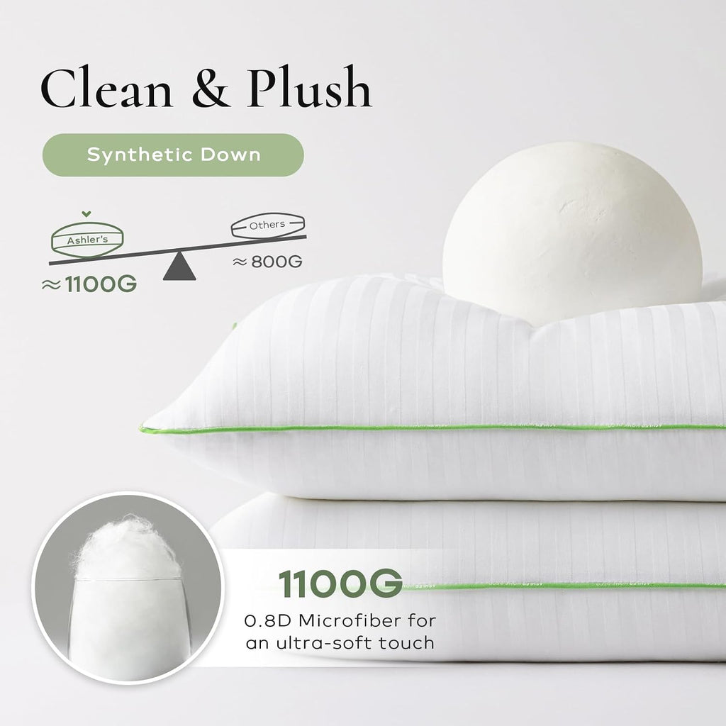 Ashler Synthetic Down Pillow Inserts, 20x20, Set of 2