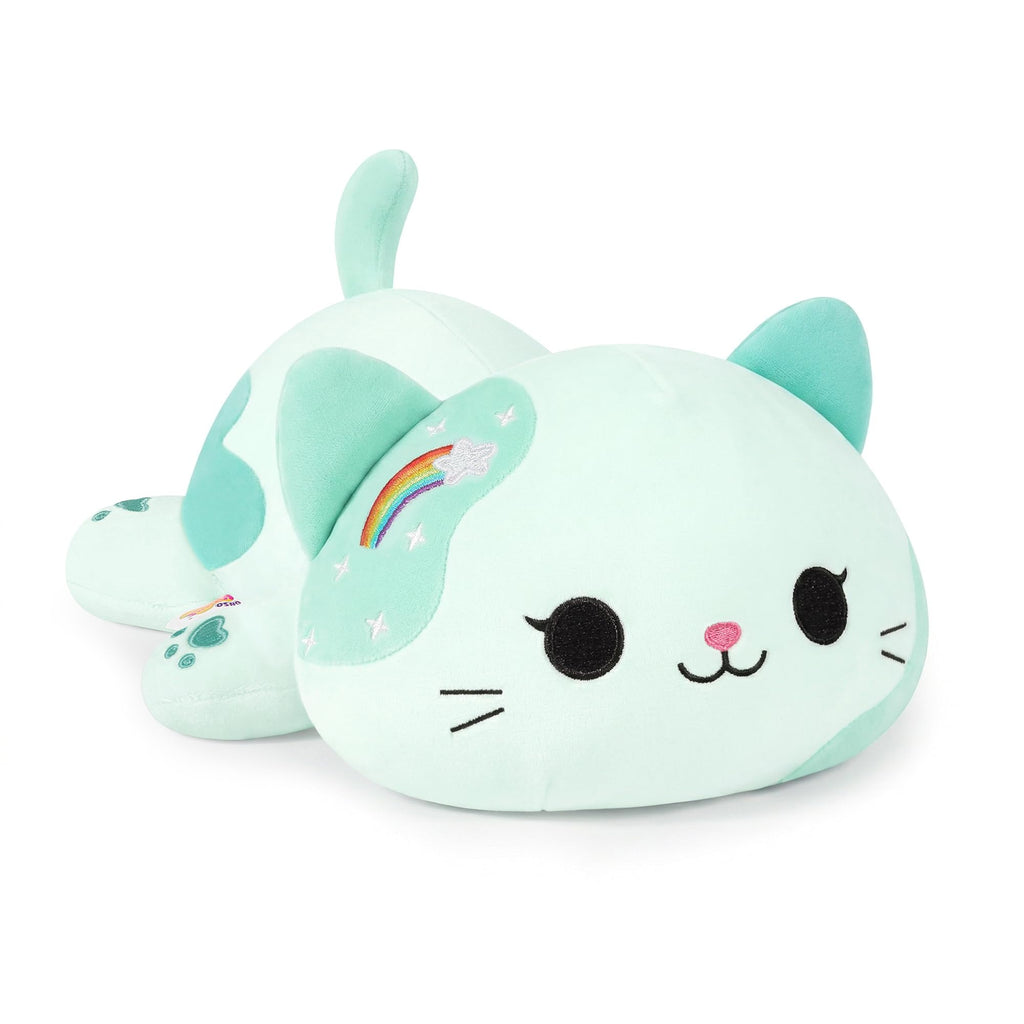 Onsoyours Original Cat Plush with Bowknot Cute Kitten Stuffed Animal Soft Pillow Pink Kawaii Kitty Heart Plush Toy Gifts for Kids & Adults (Pink Cat, 9")